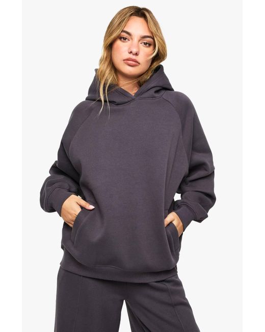 Boohoo Blue Raglan Seam Oversized Hoodie