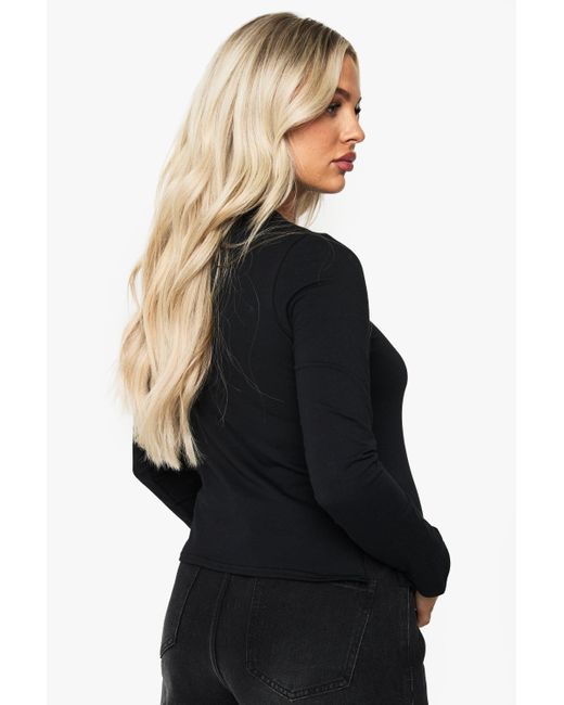 Boohoo Black Maternity Split Hem Long Sleeve T-Shirt