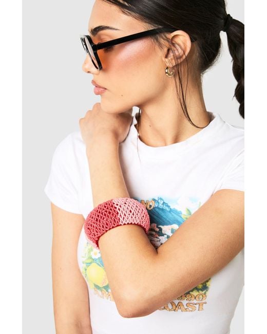 Boohoo Pink Beaded Bangle