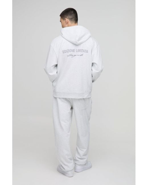 BoohooMAN Gray Baggy Edizione Limitata Heavyweight Joggers for men