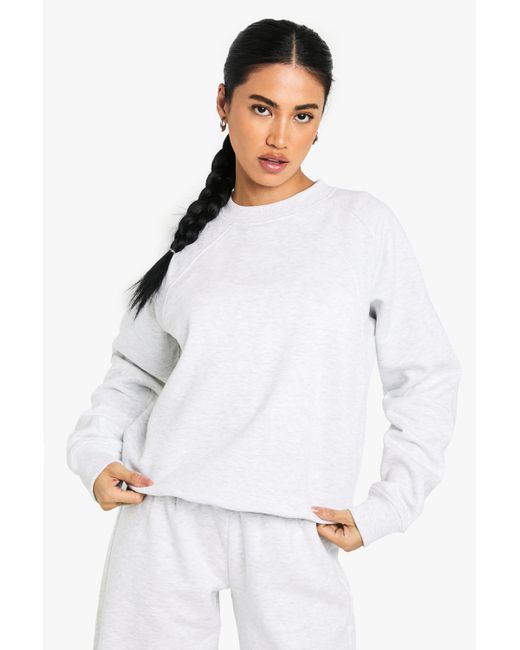 Sudadera Oversize Con Detalle De Costuras Boohoo de color White