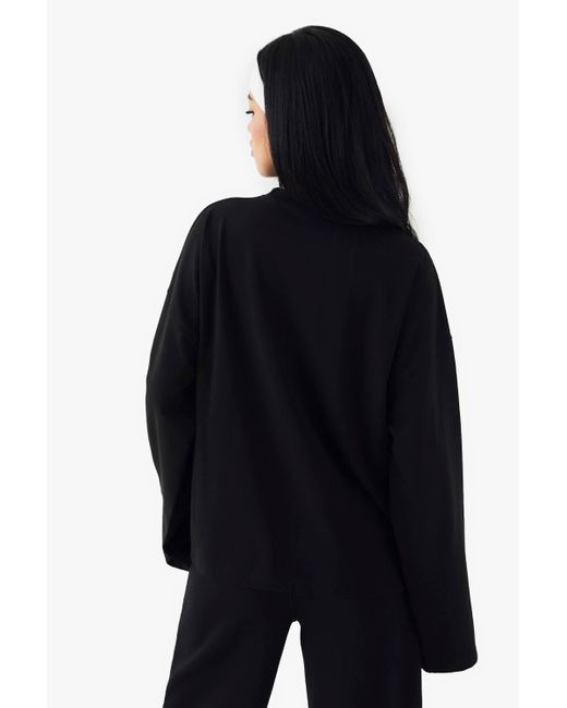 DSGN Studio Blue Woven Label Long Sleeve Oversized T-Shirt