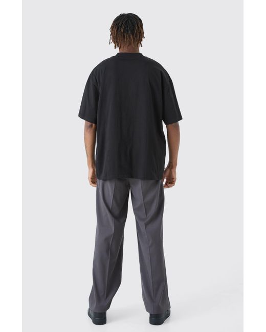 BoohooMAN Black Tall Oversized Extended Neck T-shirt for men