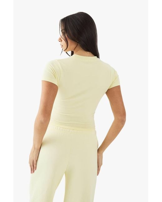 Boohoo Yellow Basics Fitted Top