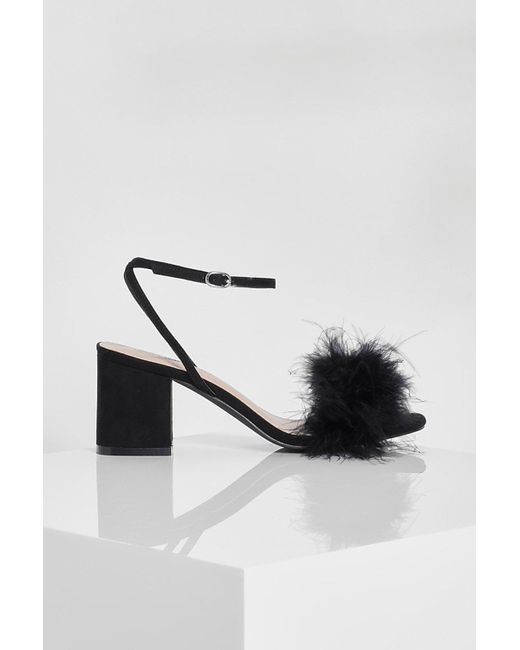 Boohoo Feather Strap Low Two Parts in Black Lyst