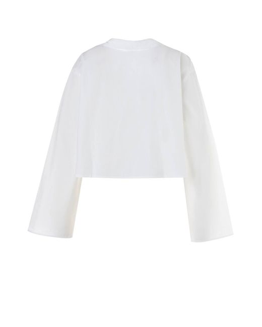 Nasty Gal White Plus Cotton Tie Front Collared Wide Cuff Shirt