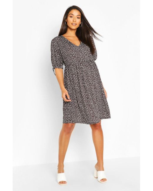 boohoo black smock dress