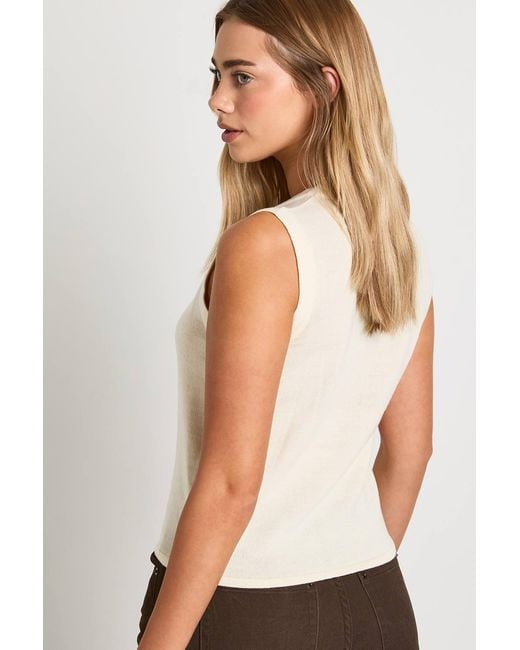 Boohoo White Lightweight Button Through Waistcoat