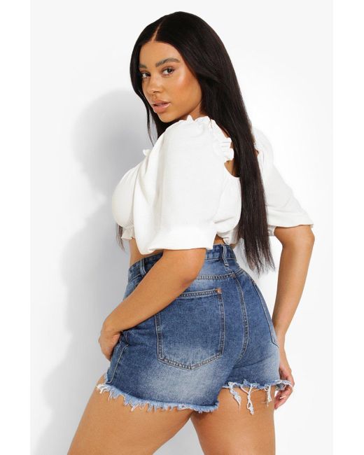 boohoo jean shorts