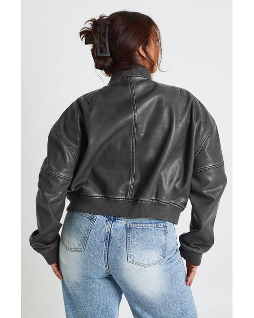 Boohoo Black Plus Zip Up Bomber Jacket