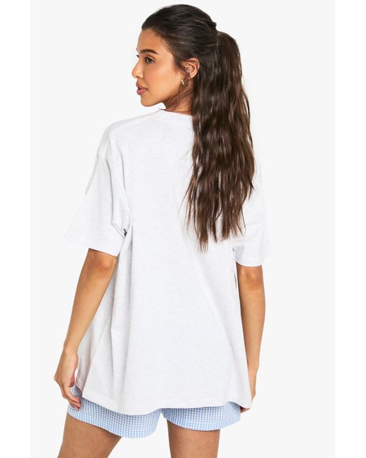Camiseta Básica Oversize Boohoo de color White