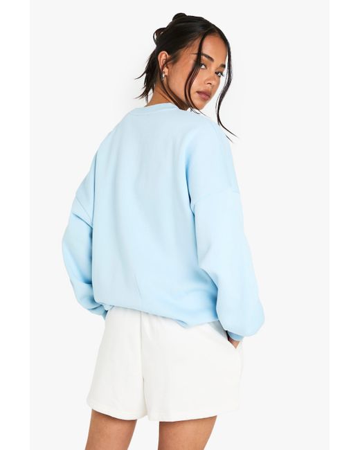 Sudadera Con Pompones En El Bajo Boohoo de color Blue
