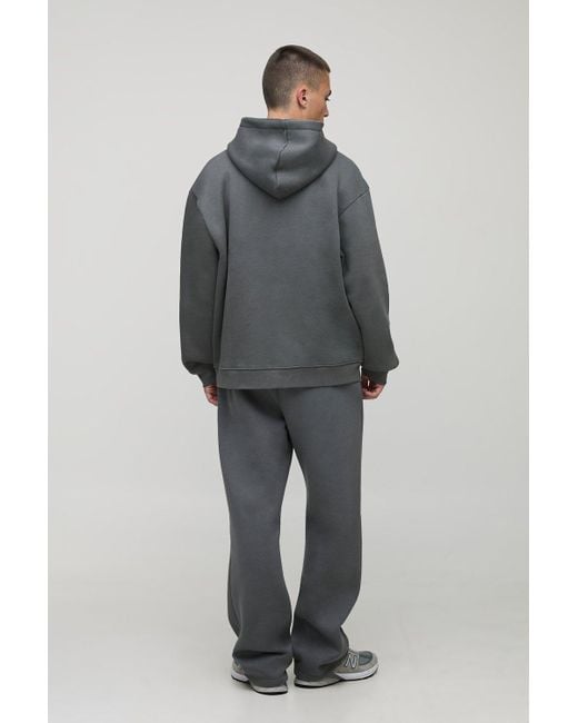 Basic Oversized Zip Through Hoodie Boohoo de color Gray