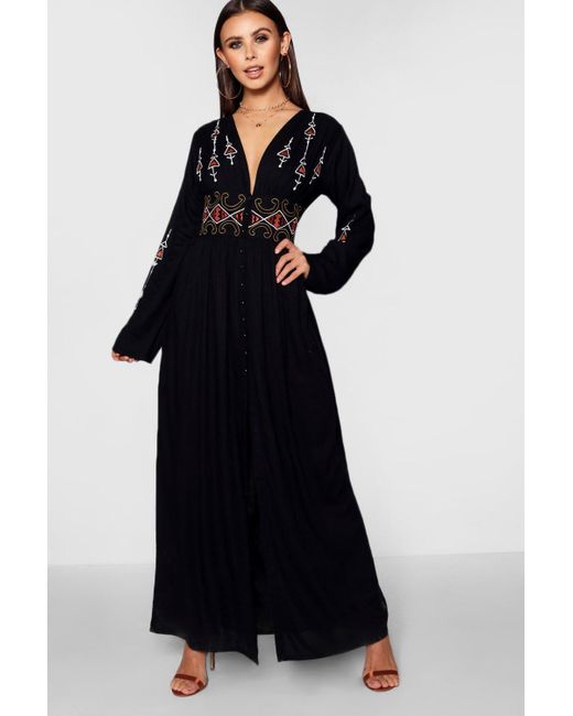 button front maxi dress