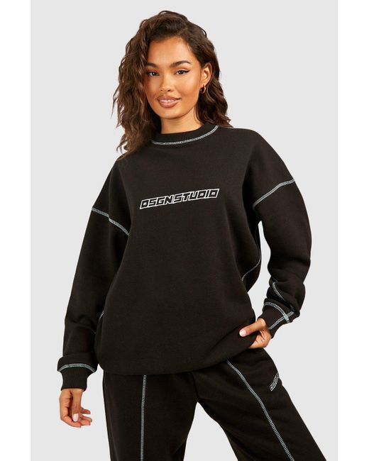 Embroidered oversized sweatshirt sale