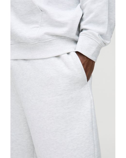 BoohooMAN Plus 330Gmode Basic Jogginghose mit geradem Bein in White für Herren