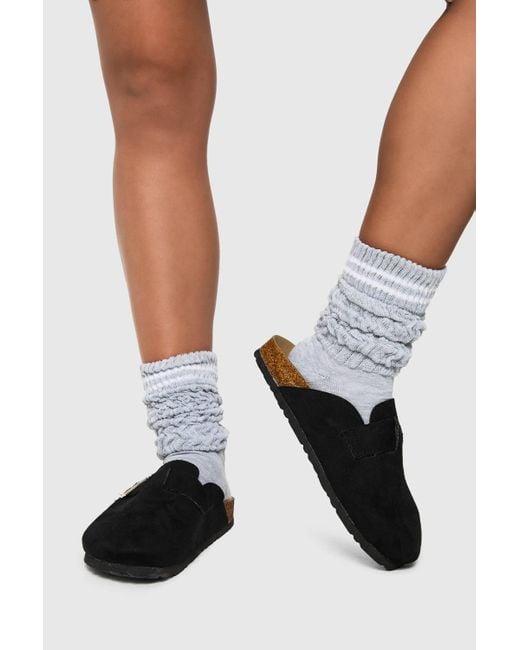 Boohoo White Stripe Detail Slouchy Socks