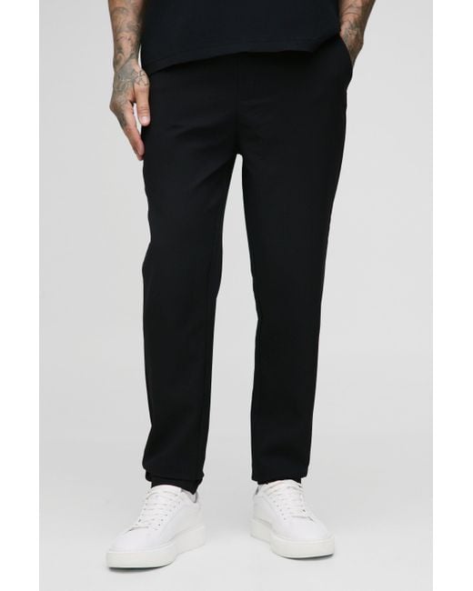 Boohoo Black Tall Pleated Slim Fit Pants
