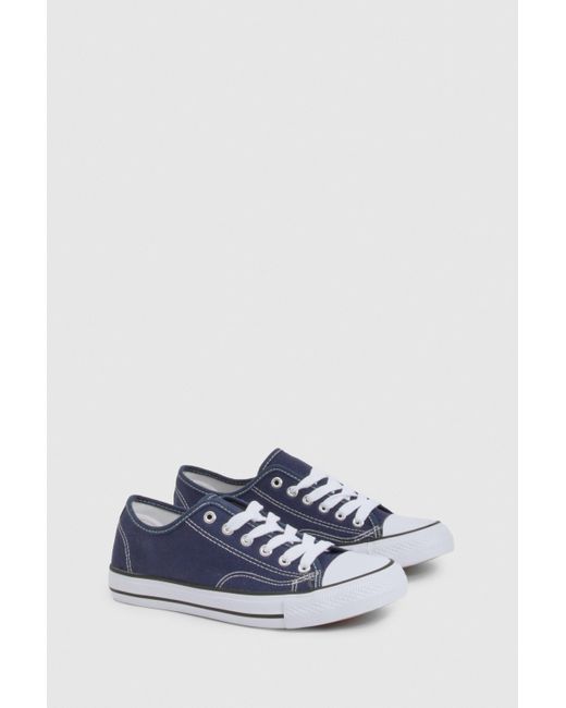 Boohoo Blue Canvas Low Sneakers