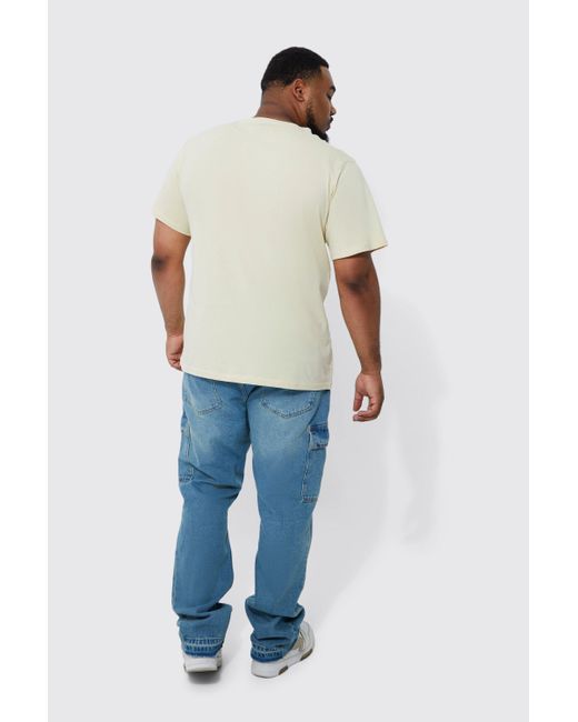 Boohoo Plus Regular Fit Teddy Embroidered T-shirt in White for Men | Lyst