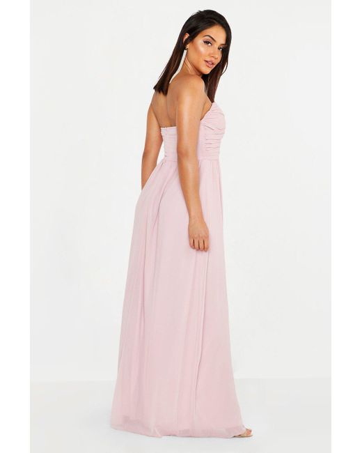 chiffon bandeau maxi dress