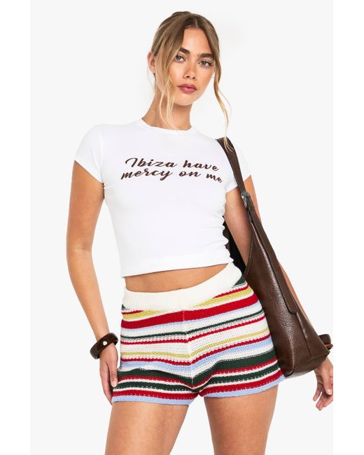 Boohoo White Ibiza Have Mercy On Me Printed Baby T-Shirt