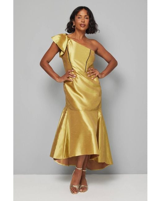 wallis bridesmaid dresses Wallis | Simple Sheath Lavender Silk Satin Midi Bridesmaid Dress with  Spaghetti Straps V-Neck and Ankle Length main image 1