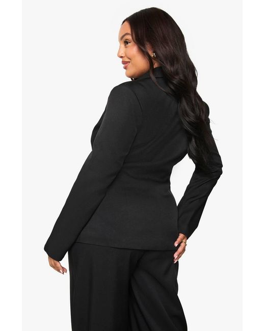 Boohoo Black Plus Tailored Button Blazer
