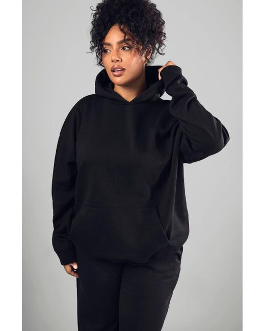 DSGN Studio Black Plus Embroidered Oversized Hoodie