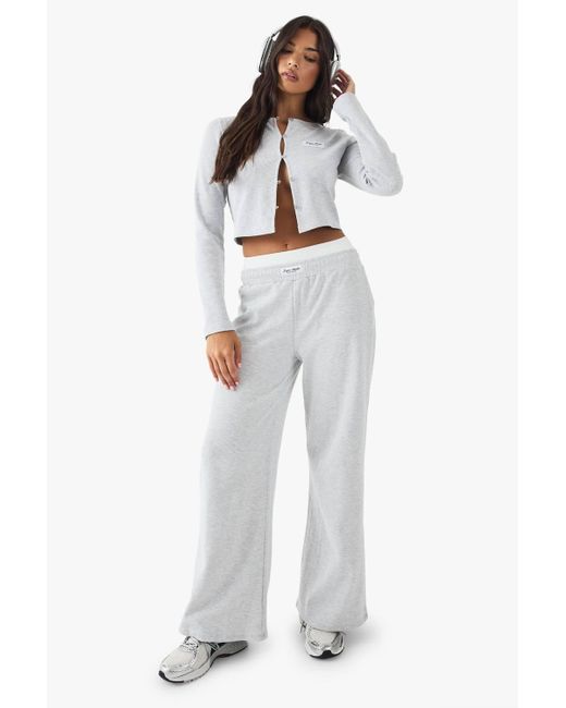 DSGN Studio White Woven Label Wide Leg Trouser