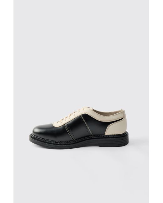 BoohooMAN Black Derby Shoe for men