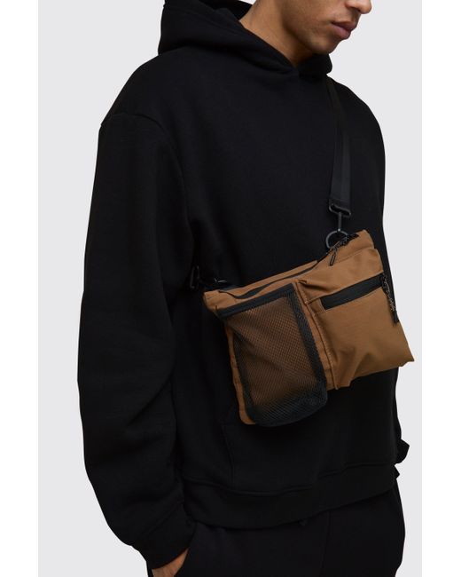 BoohooMAN Umhängetasche mit Multi-Taschen in Black für Herren