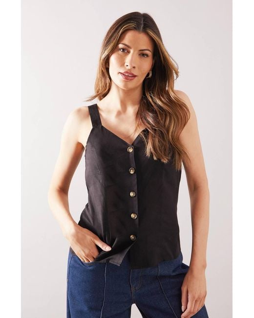 Wallis Blue Button Through Cami Top