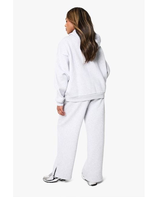 Boohoo White Plus Rope Contrast Drawcord Tracksuit