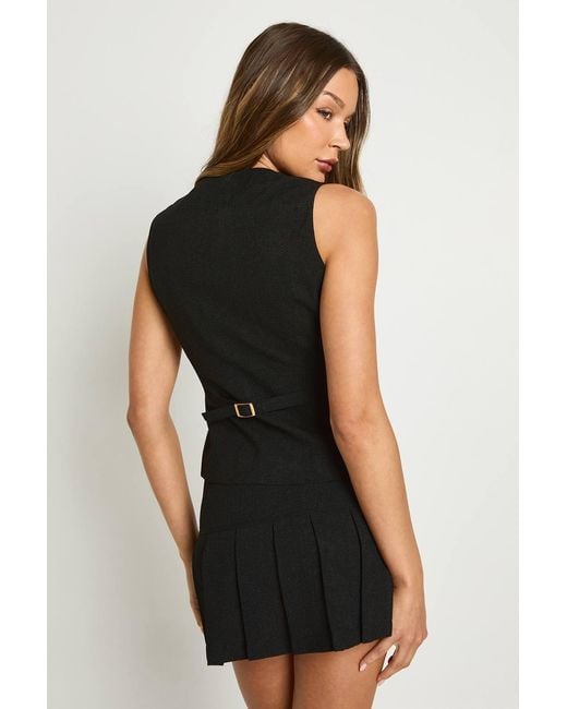 Boohoo Black Boucle Button Waistcoat