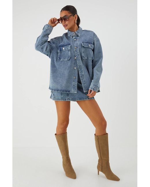 MissPap Blue Oversized Jean Jacket