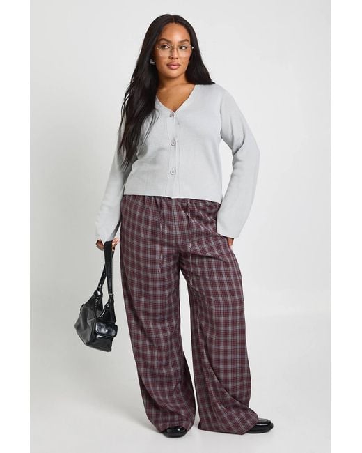 Boohoo Gray Plus Button Through Cardigan