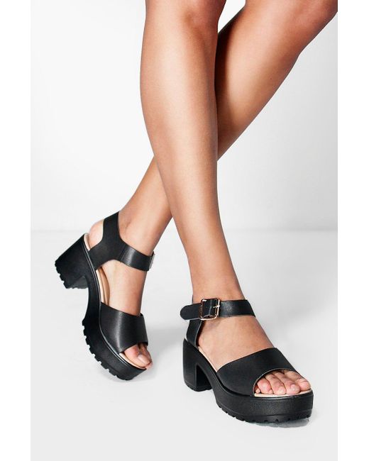 peeptoe two part cleated sandals