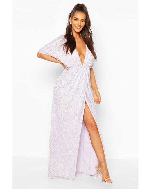 sequin plunge maxi dress