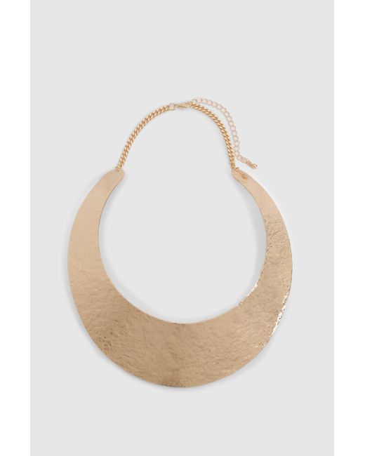 Boohoo White Hammered Statement Choker