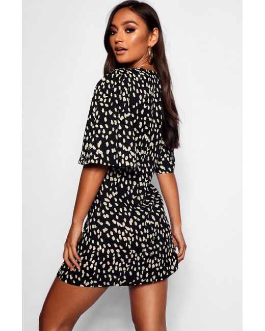 Boohoo Petite Dalmatian Print Button 