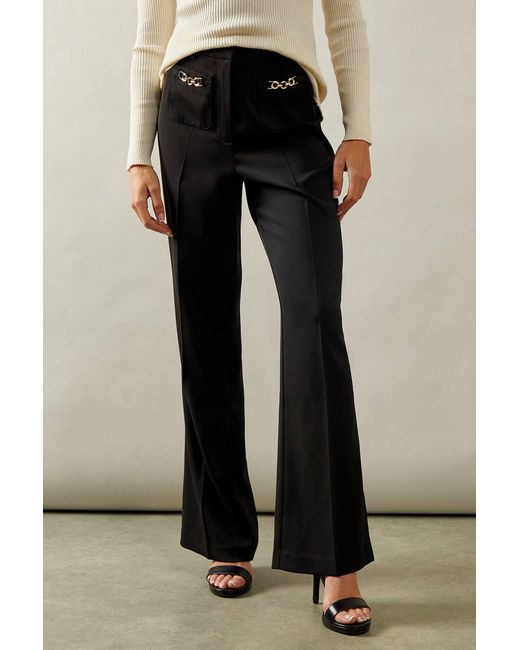 Wallis Black Patch Pocket Wide Pants