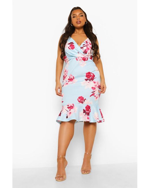 boohoo blue midi dress