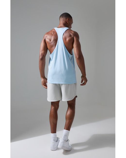 BoohooMAN Man Active Training Dept Jersey Stringer Vest in Blue für Herren