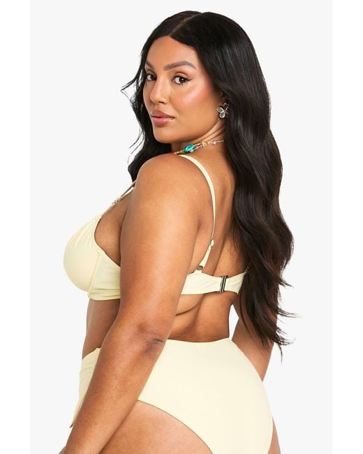 Boohoo Yellow Plus Underwired Bikini Top