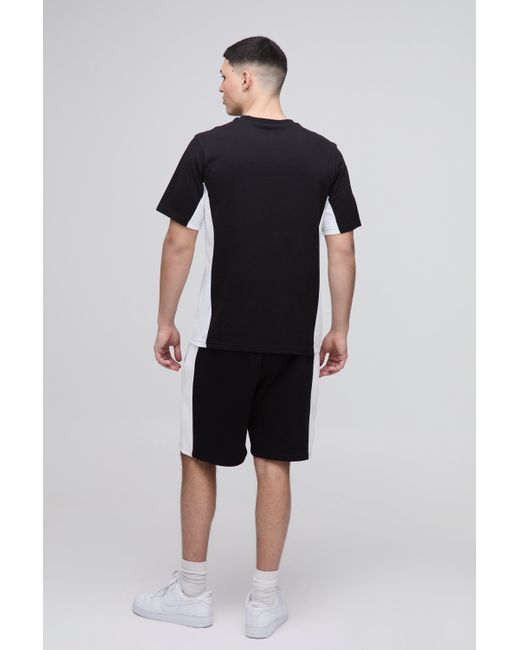 BoohooMAN Black Regular Fit Man Colour Block T-shirt for men