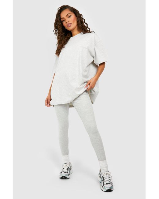 Boohoo White Oversized T-shirt And Legging Set