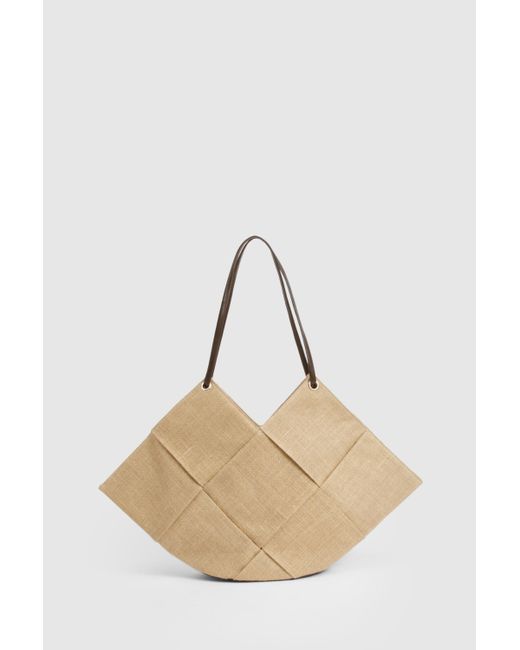 Boohoo Natural Woven Raffia Beach Bag