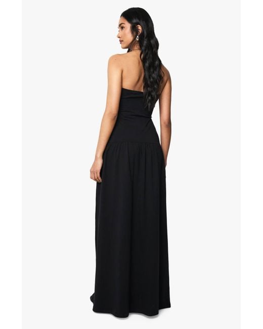 Boohoo Bandeau Dropped Waist Maxi Dress in Black | Lyst