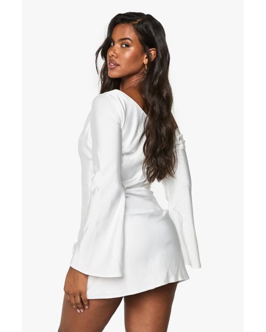 bodycon flare dress ever SLOANE|Sexy V Neck Maxi Bodycon Evening Dress with Flare Sleeves main image 0